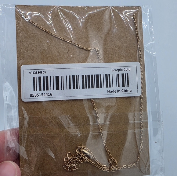 Scorpio Gold Toned Zodiac Necklace - Picture 4 of 5